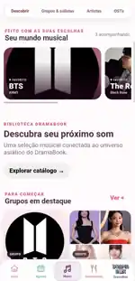 DramaBook Music em uso